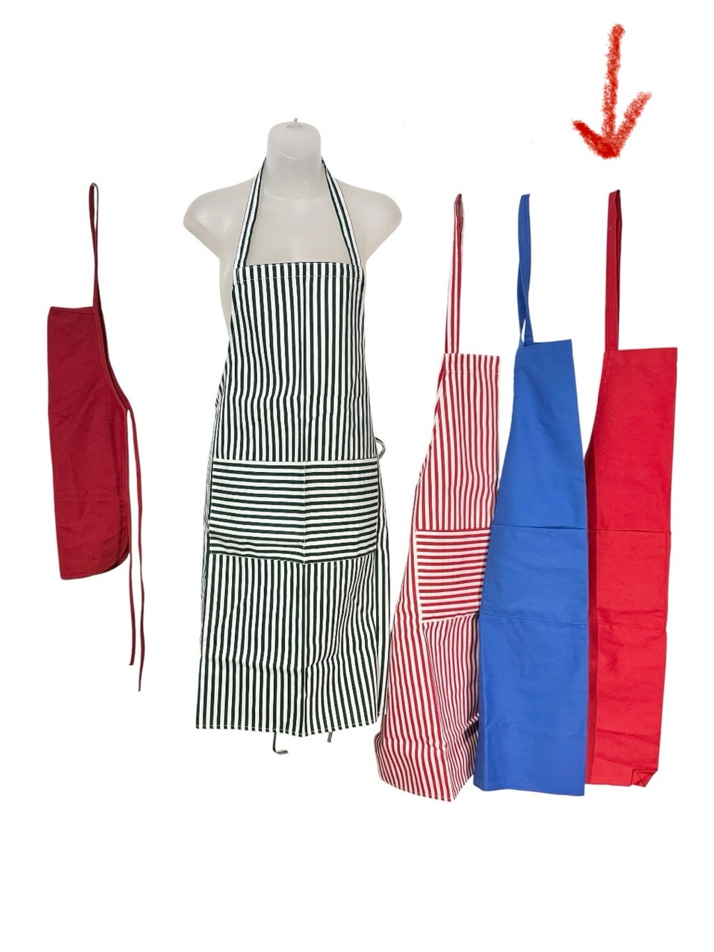 Kitchen & Craft Bib Apron, SOLID RED, Never Worn